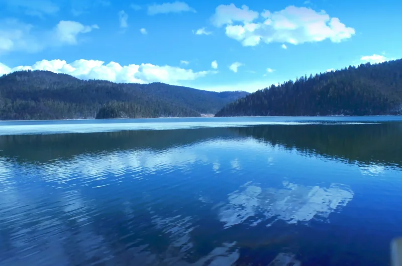 Highland lake and forest near Shangri-La